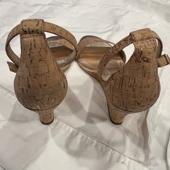 Lilly Pulitzer size 10 Bridgette Wedge cork gold ankle strap sandals dress shoe - Picture 14 of 16
